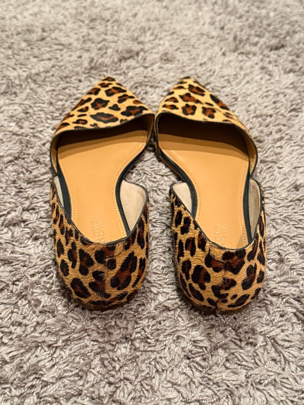 J. Crew Zoe D'Orsay Leopard Print Calf Hair Pointed-Toe Flats - Picture 6 of 7
